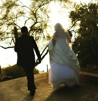 bride and groom sunset san diego